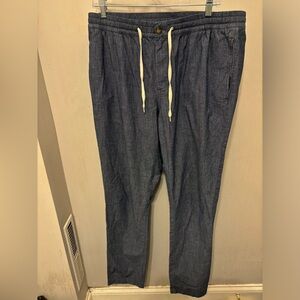 J Crew Drawstring Chambray Pant Size 34x32 Elastic Waist Pants Stretch